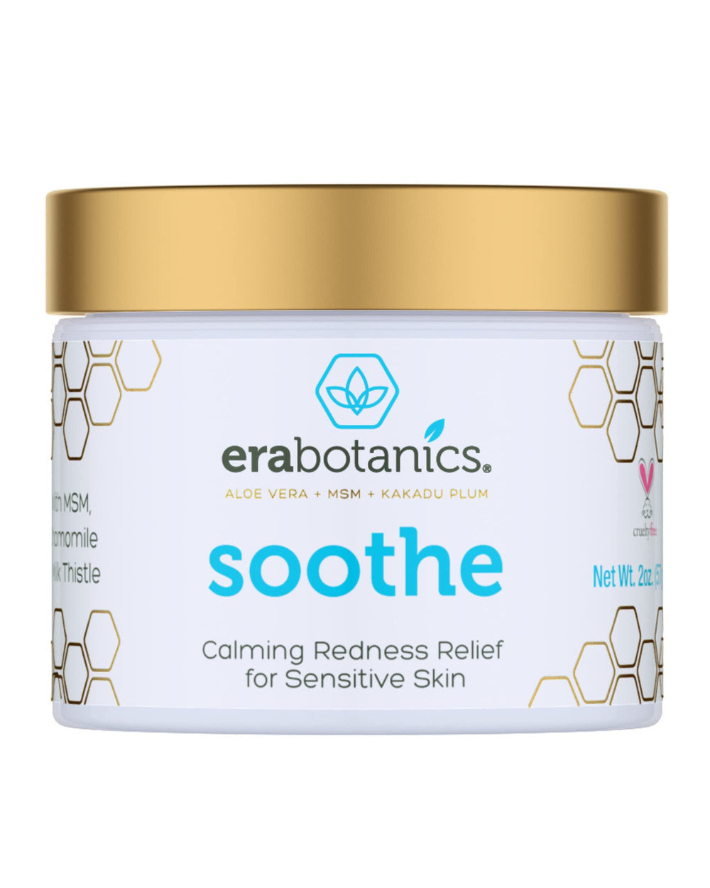 Era Organics crème-relief-rougeur visage, flacon élégant pour apaisement rapide des rougeurs.