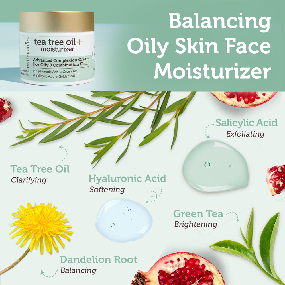 Application matin et soir de Era Organics Tea Tree pour apaiser la peau.
