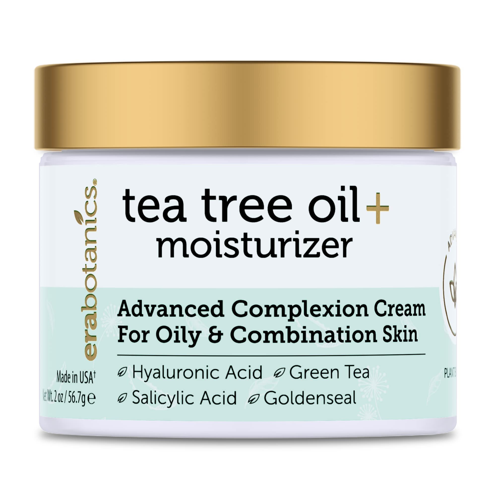 Era Organics Crème Tea Tree dans sa bouteille-pompe pour une application pratique.