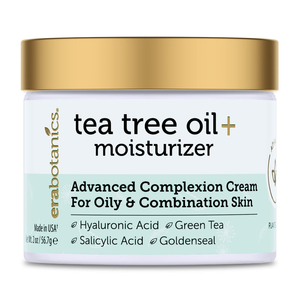 Era Organics Crème Tea Tree dans sa bouteille-pompe pour une application pratique.