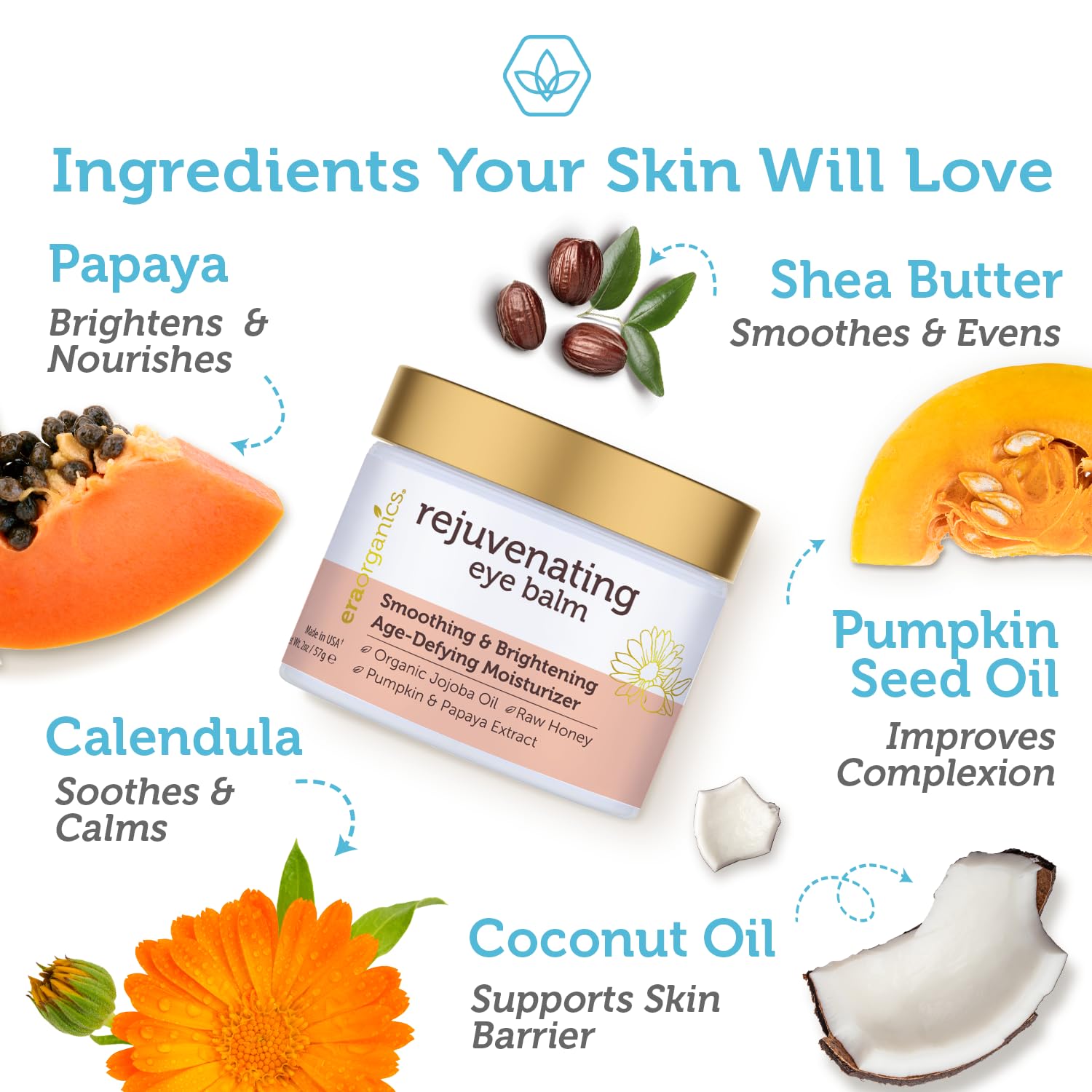 Texture crème riche d Era Organics pour nourrir le regard.