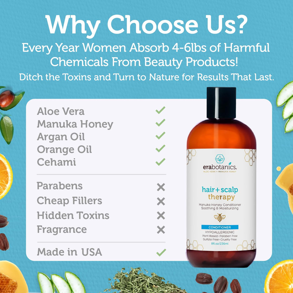 Era Organics Sans sulfate, flacon, soin quotidien doux pour cheveux sensibles.
