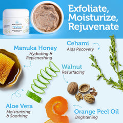 Era Organics grains exfoliants douceur visage — texture fine purifiant les pores.