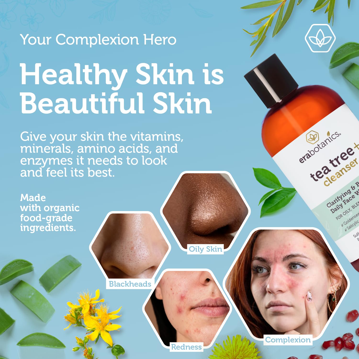 Era Organics Purifiant Arbre à Thé Imperfections - action ciblée sur zones sujettes à l’imperfection.