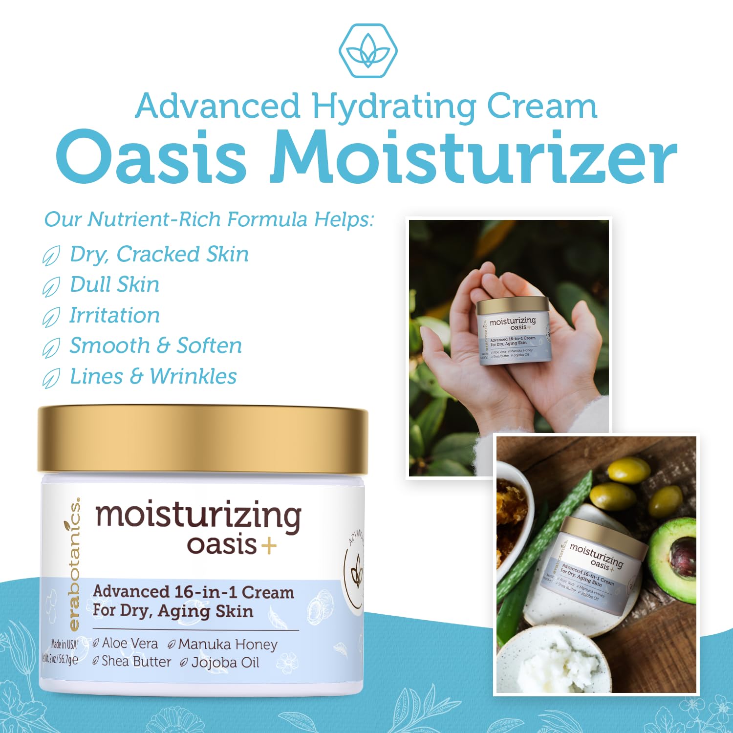 Utilisation nocturne avec confort et douceur sur peau sèche, Era Organics.