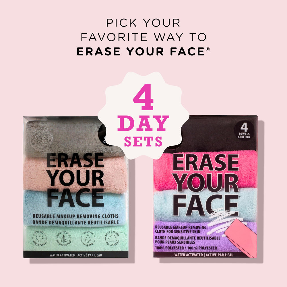 ERASE YOUR FACE lingettes microfibre – adaptées aux peaux sensibles et douceur