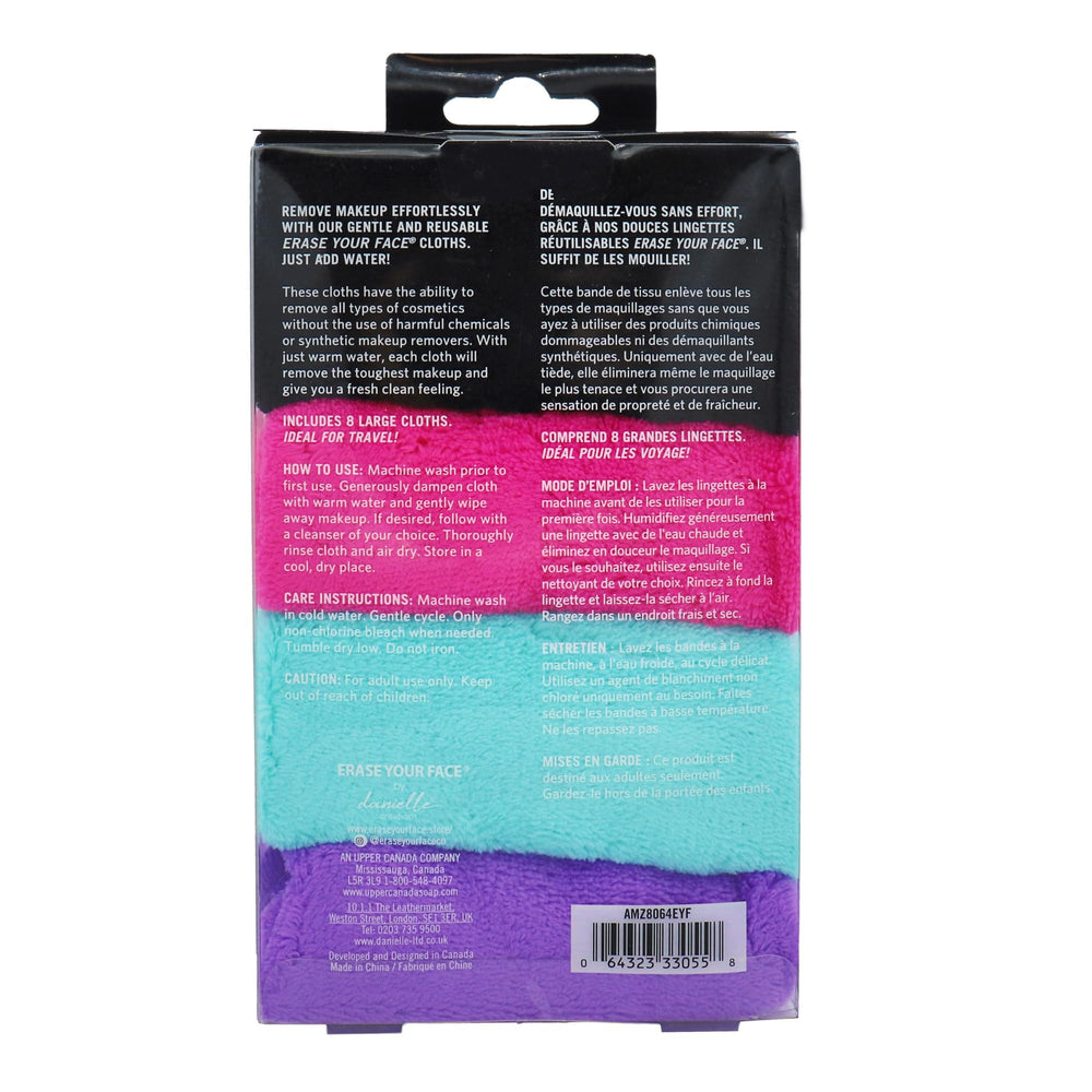 Tissu microfibre réutilisable ERASE YOUR FACE activé par l'eau.