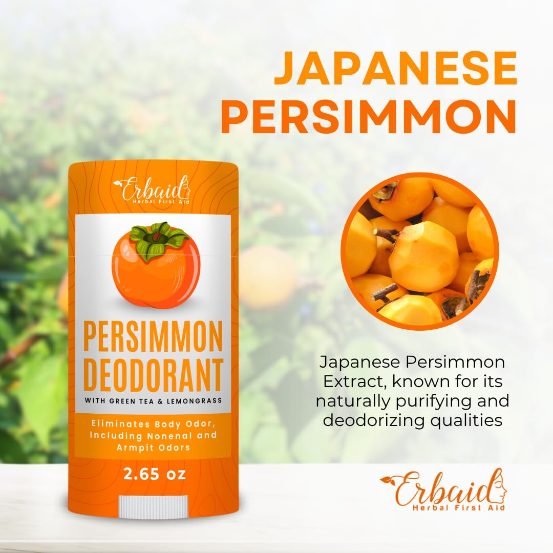 Erbaid Persimmon Déodorant – élimine les odeurs tenaces avec des ingrédients naturels.