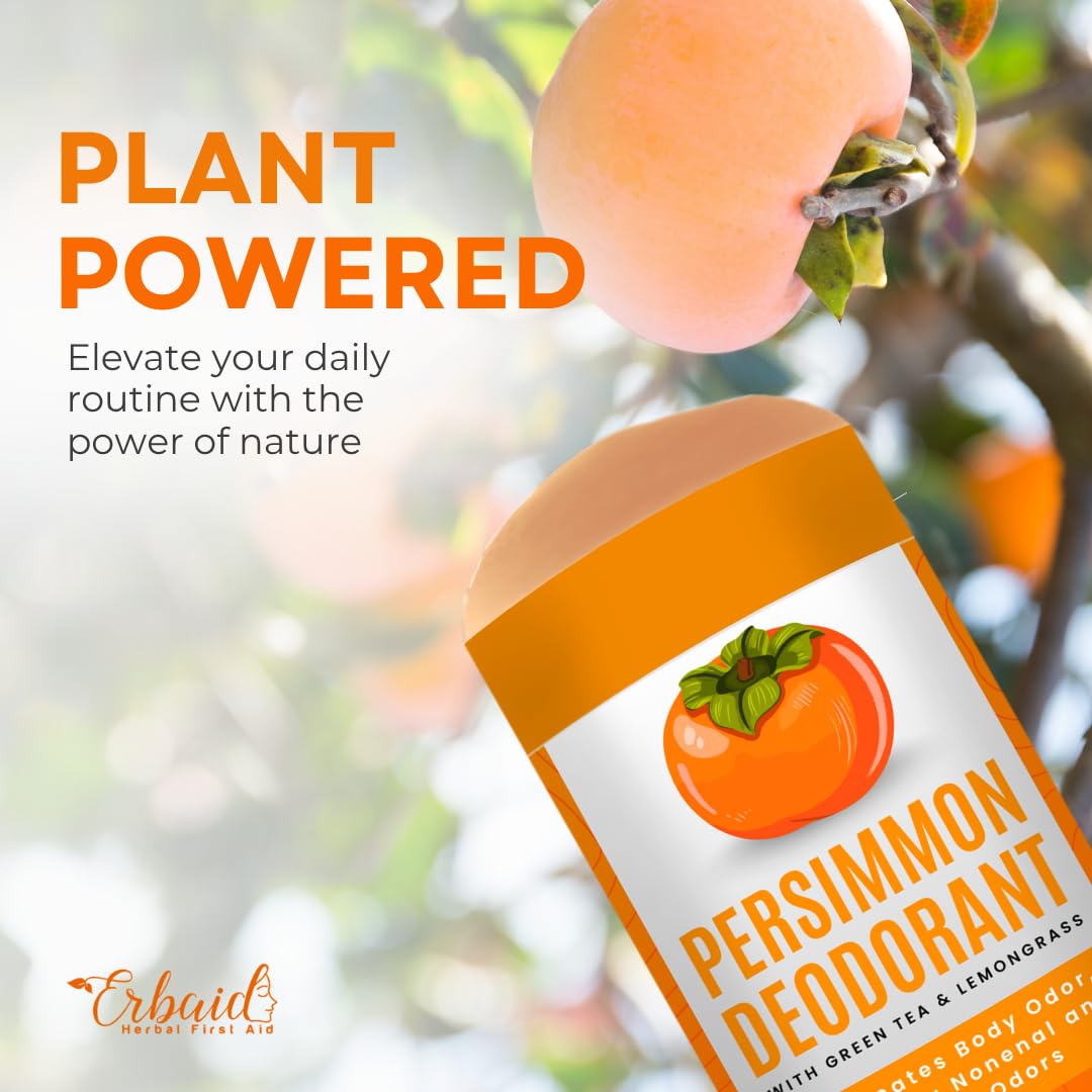 Erbaid Persimmon Déodorant – formule sans aluminium respectueuse de la peau et de l’environnement.