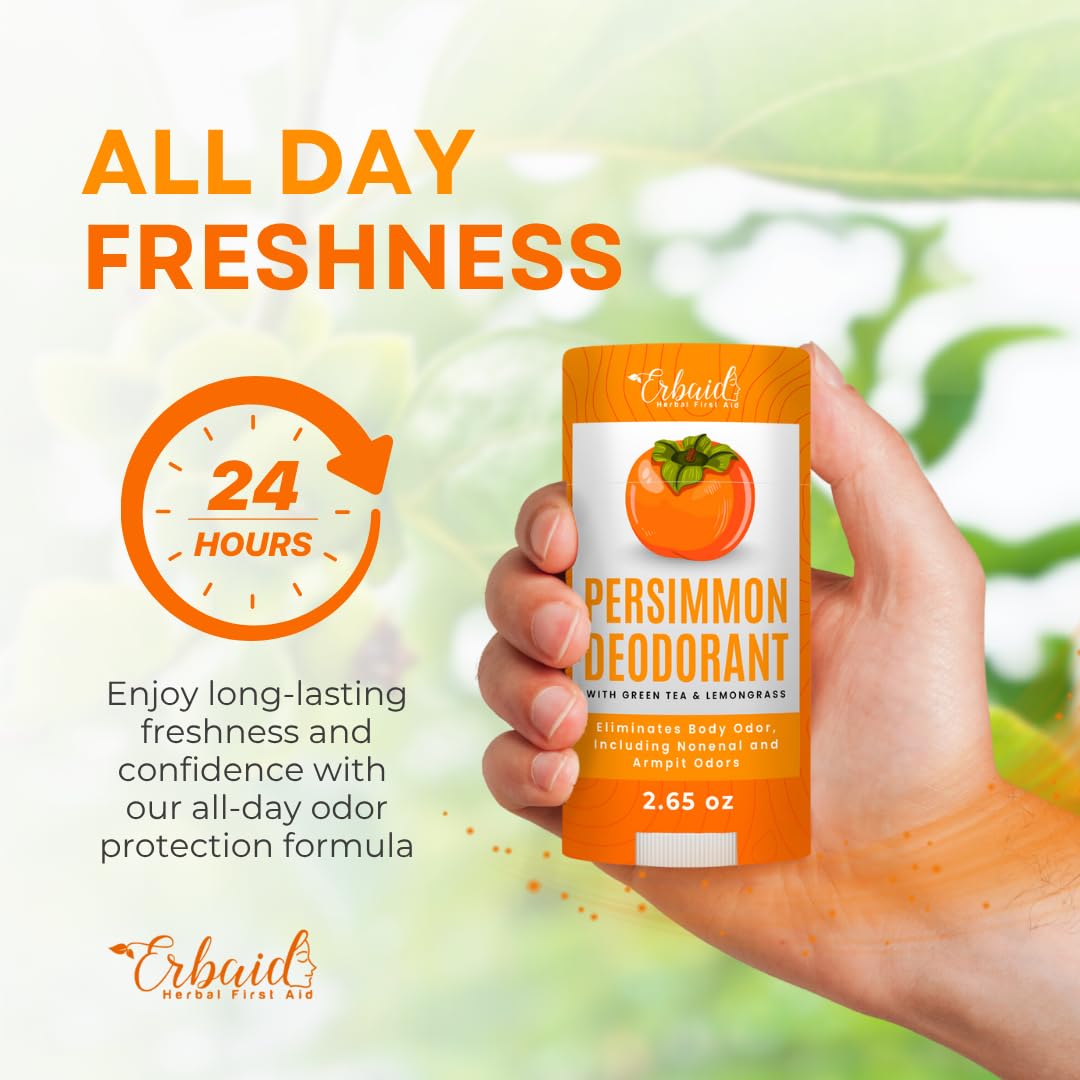 Erbaid Persimmon Déodorant – usage pieds frais sans odeurs grâce à l’extrait de kaki.