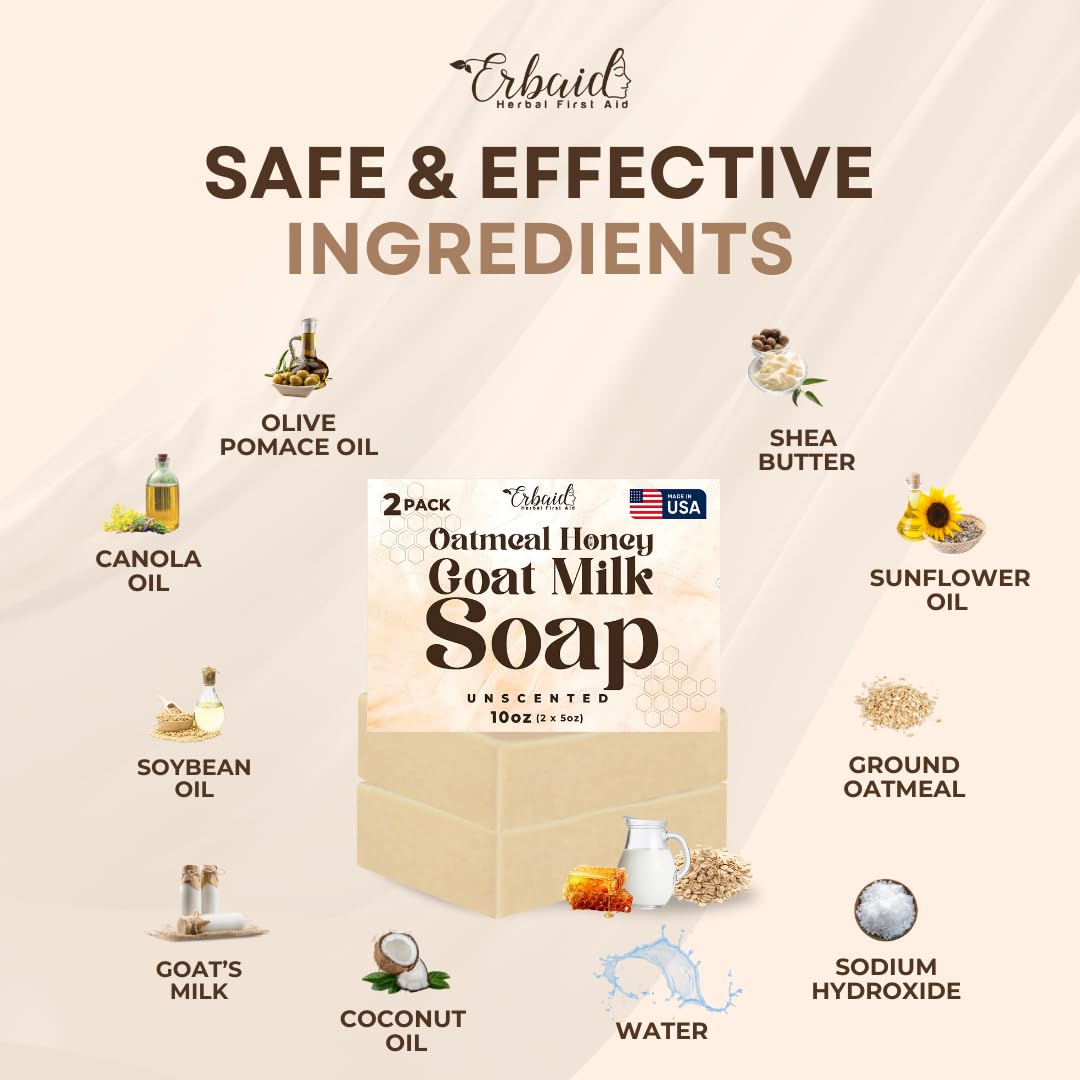 Erbaid savon lait chèvre avoine: hydratation douce pour la peau.