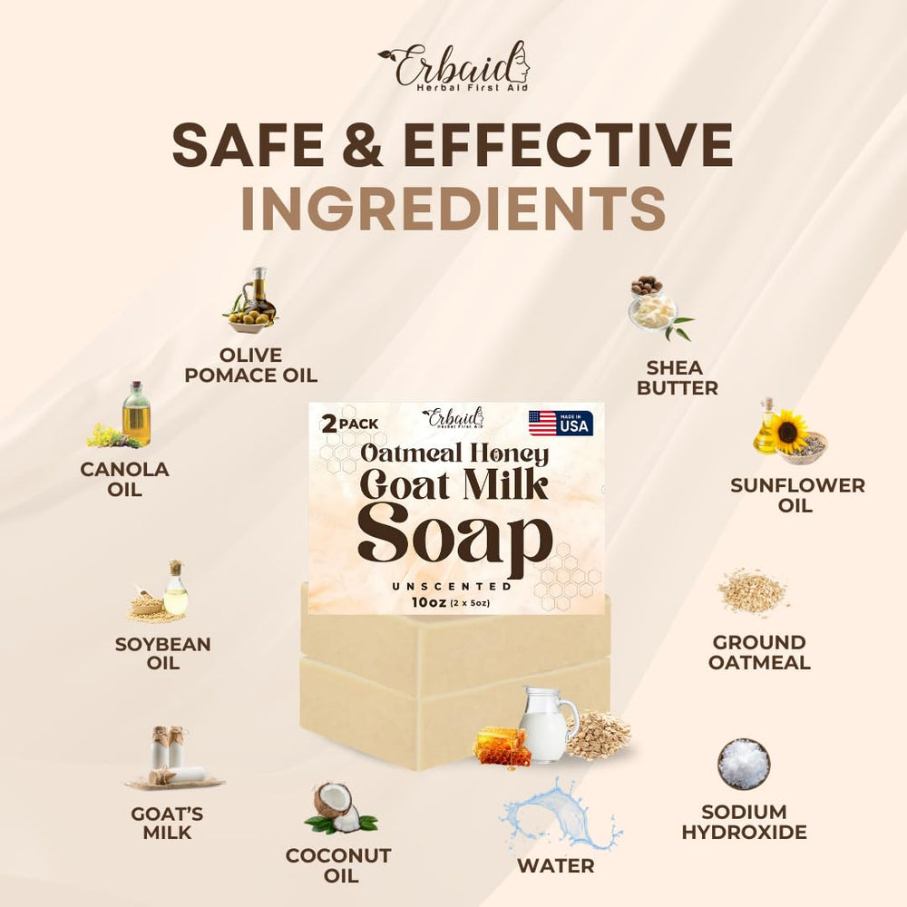 Erbaid savon lait chèvre avoine: hydratation douce pour la peau.