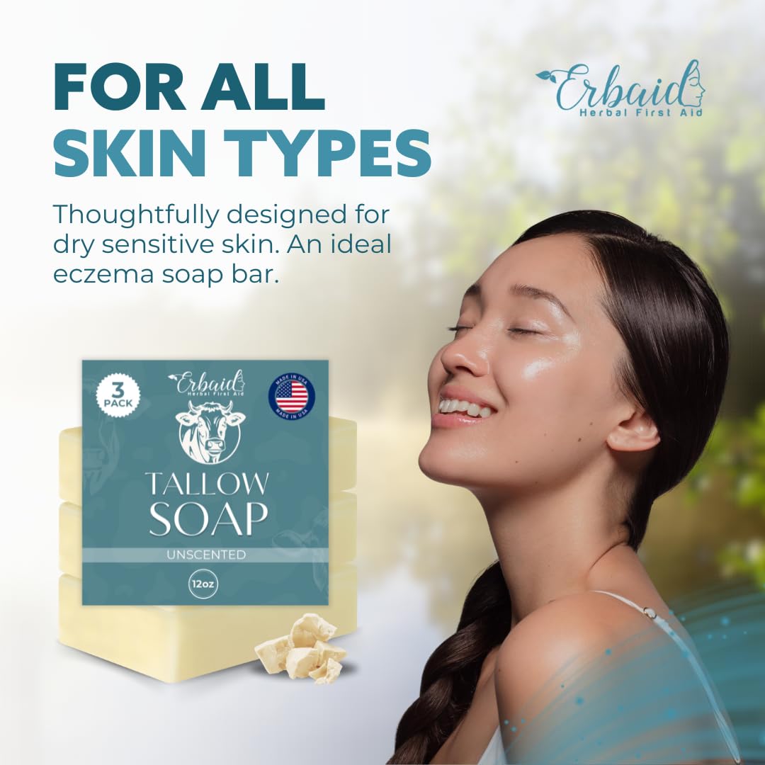 Savon Erbaid tallow boeuf mains-visage usage: pratique et polyvalent.
