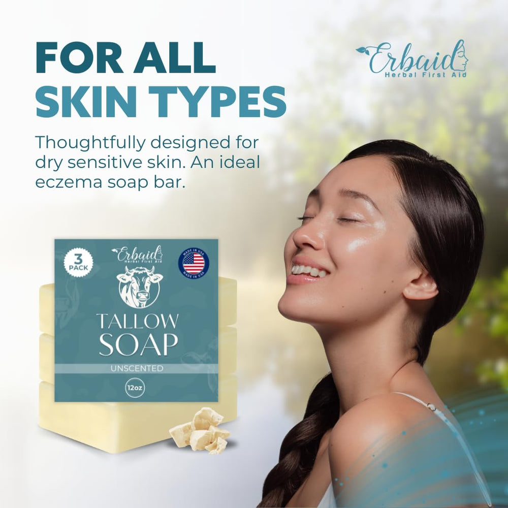 Savon Erbaid tallow boeuf mains-visage usage: pratique et polyvalent.