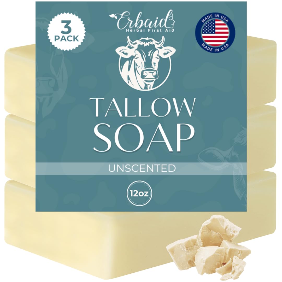 Le savon Erbaid tallow boeuf naturel barre: douceur pour la peau.