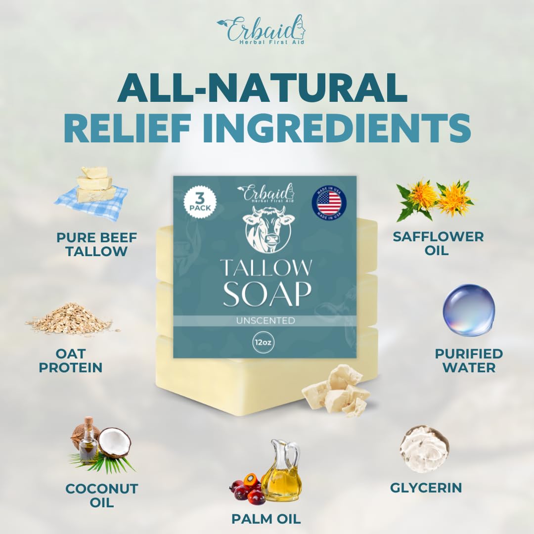 Savon Erbaid tallow boeuf visage-corps hydratant: nettoie sans irriter.