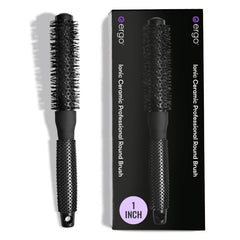 Brosse ERGO ronde en céramique tourmaline pour un brushing fluide et volumineux.