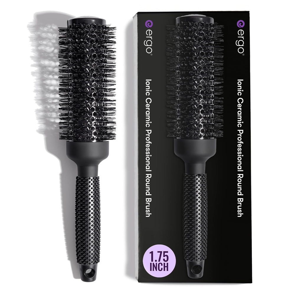 Brosse ERGO ronde en céramique tourmaline pour un séchage rapide et brillant.