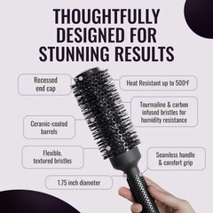 Brosse ERGO ronde avec poils nylon résistants à la chaleur pour une durabilité élevée.