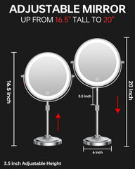 Erlingeryi miroir double-face: 1X et 10X pour un maquillage précis.