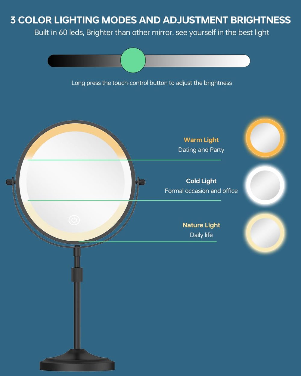 Erlingeryi miroir hauteur ajustable pour s’adapter à votre bureau.