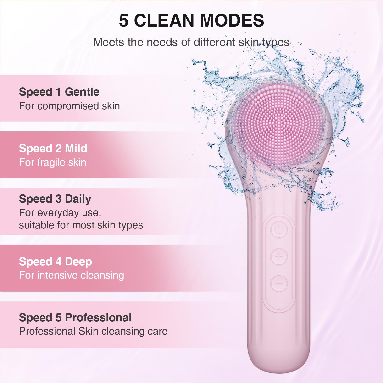ERROWIN brosse-visage-silicone-massage-chaleur, ouverture des pores et détente.