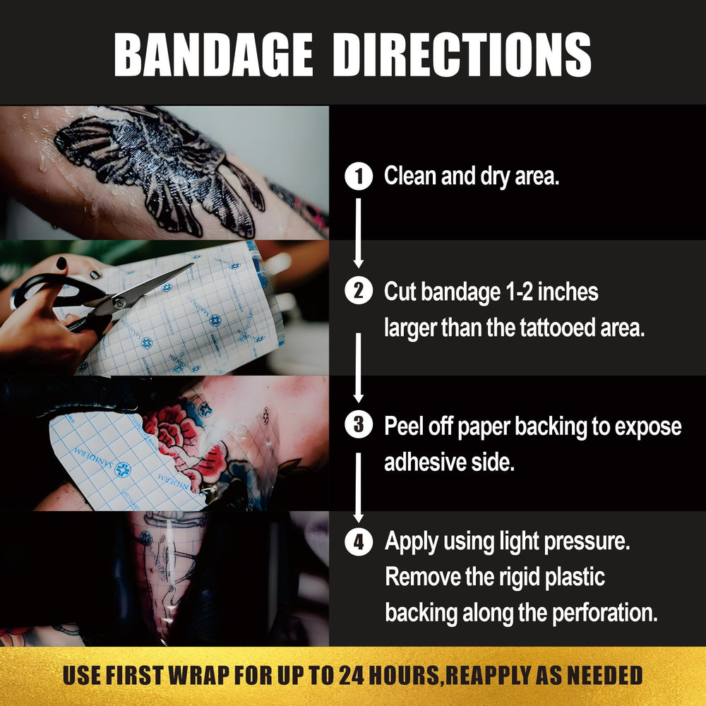 Protection des premiers jours du tatouage, barrière contre frottement