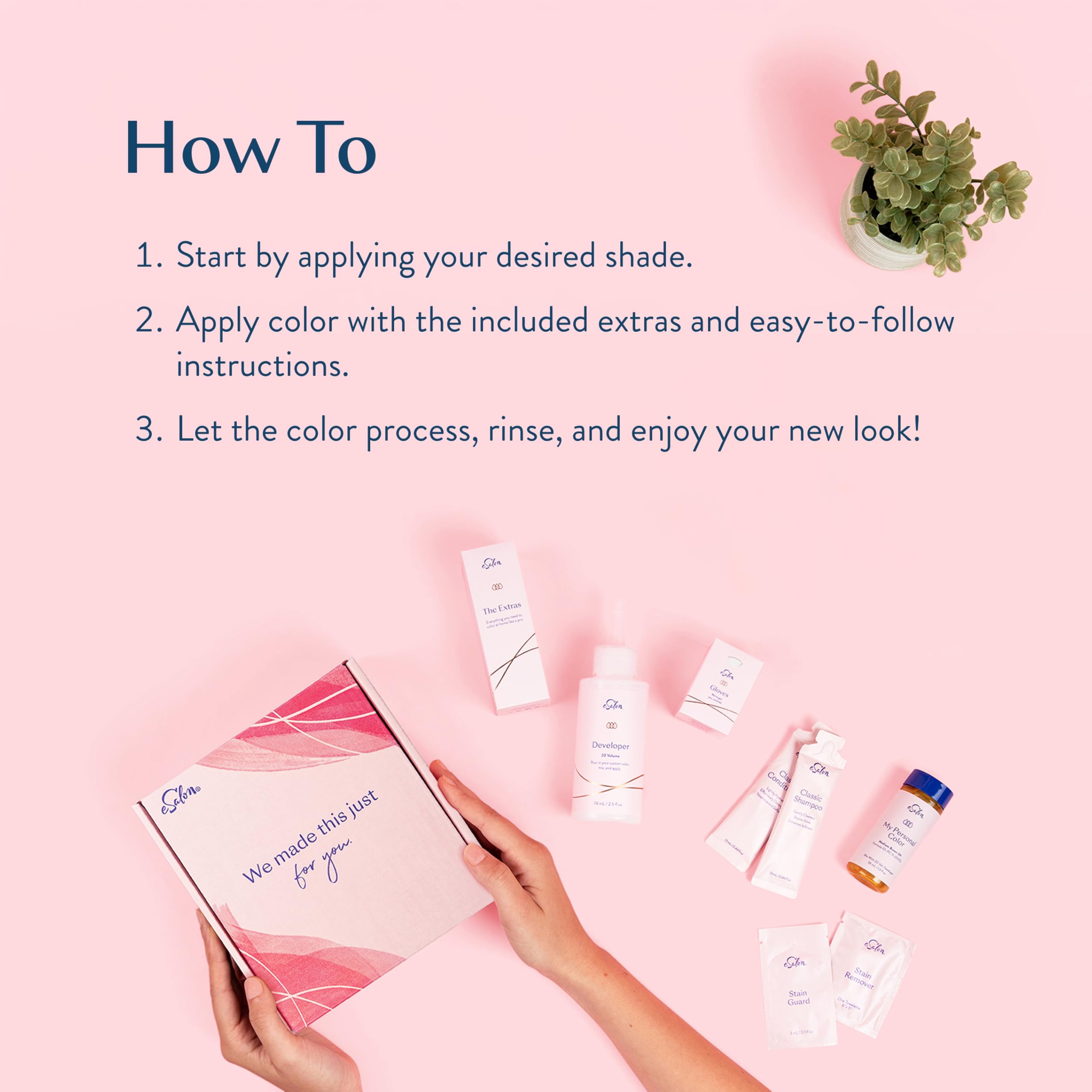 eSalon instructions claires et outils inclus pour colorer maison