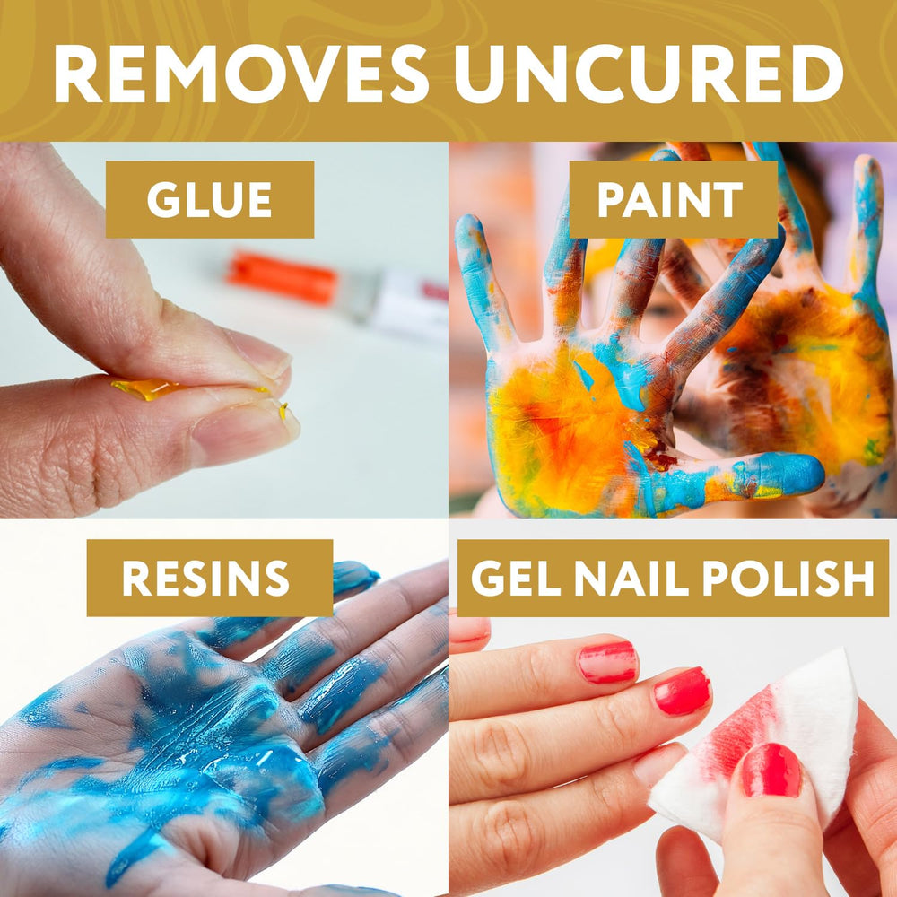 Escentile nettoyant résine époxy, vernis gel nettoyé facilement.