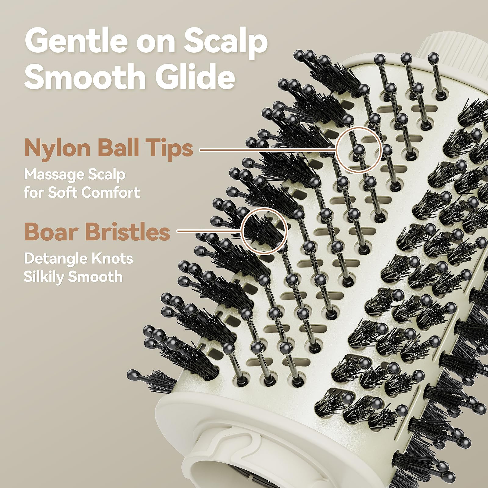 Esctabalt, brosse ovale modelage rapide pour cheveux lisses et nets.