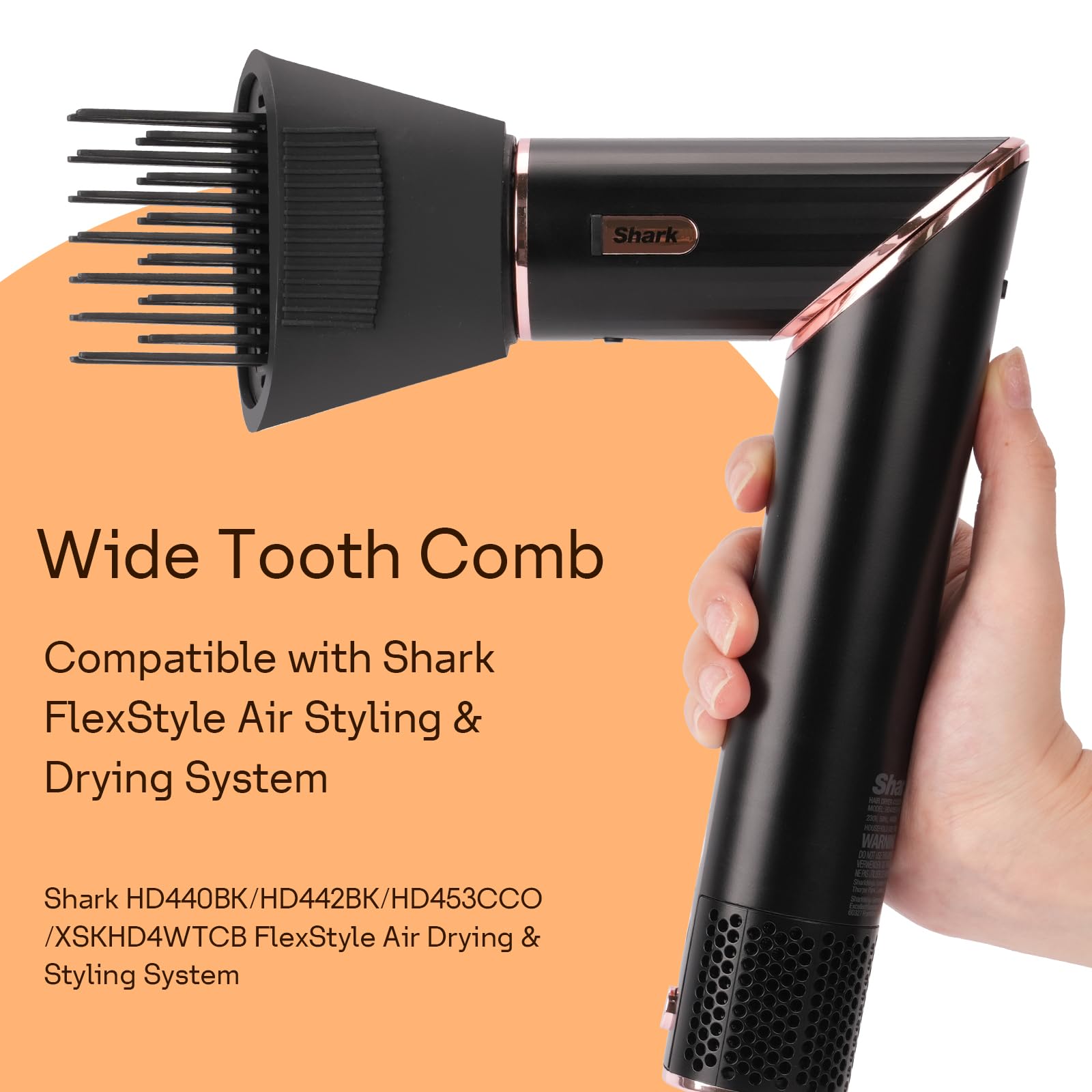 Esctabalt peigne à dents larges pour Shark FlexStyle – utile pour étirer les boucles de racine à pointe.