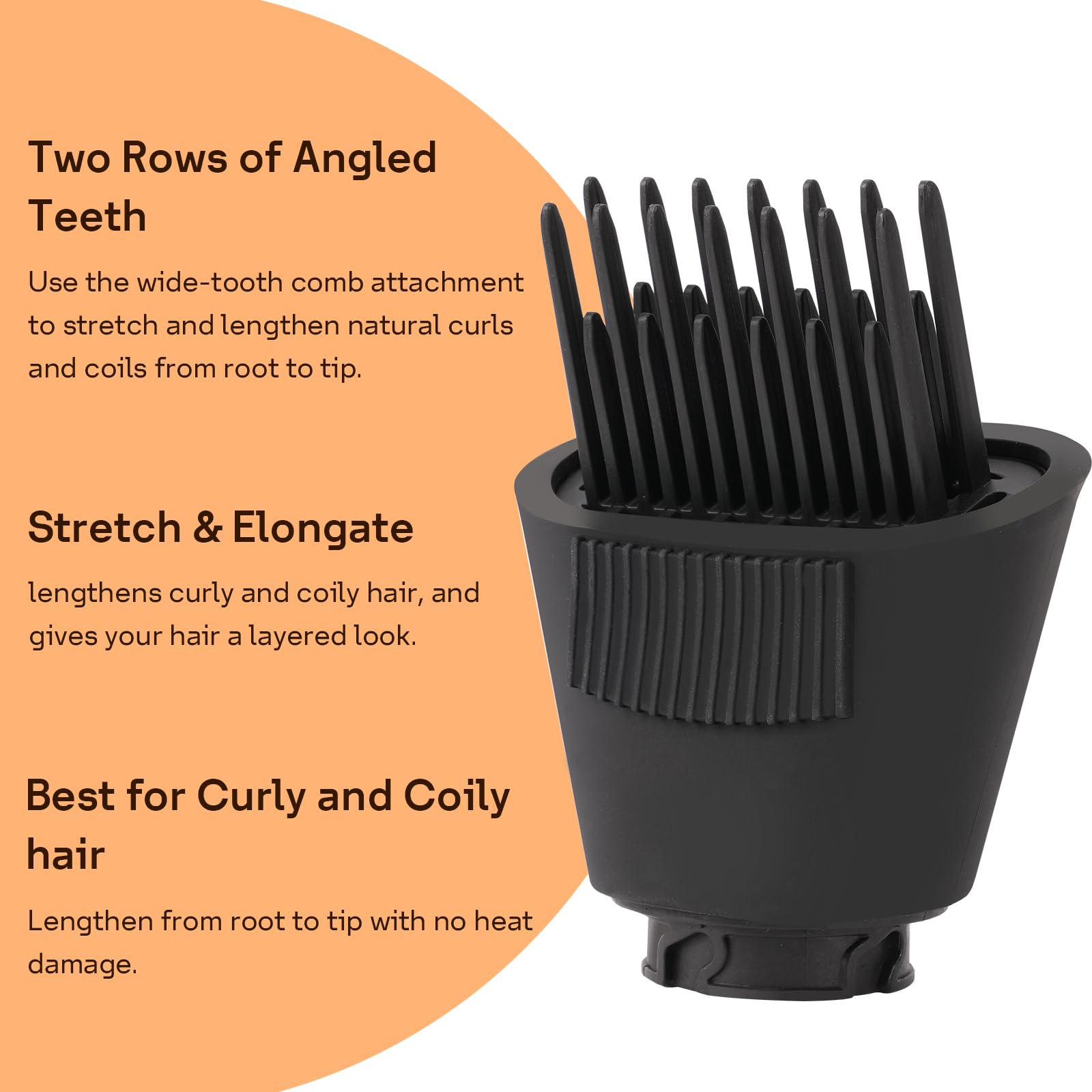 Esctabalt peigne à dents larges pour Shark FlexStyle – pratique en mode coiffage et en mode séchage.