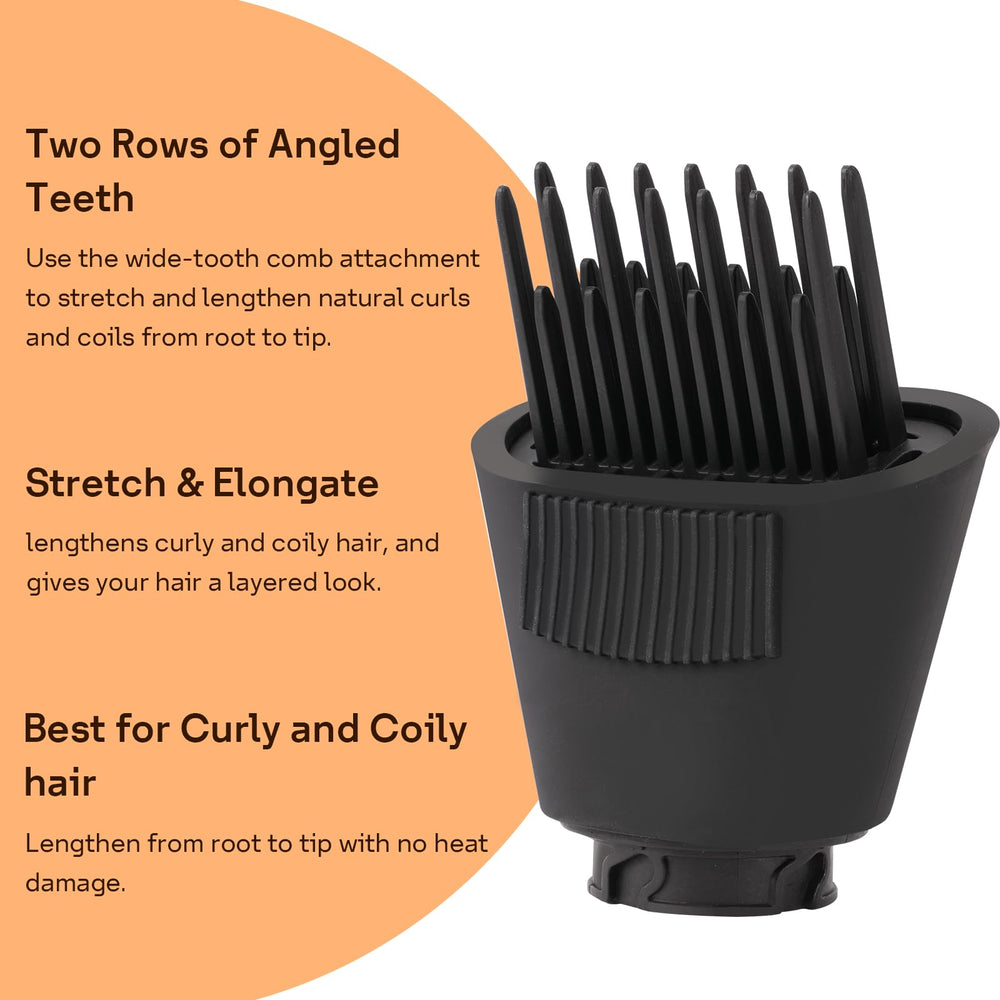 Esctabalt peigne à dents larges pour Shark FlexStyle – pratique en mode coiffage et en mode séchage.