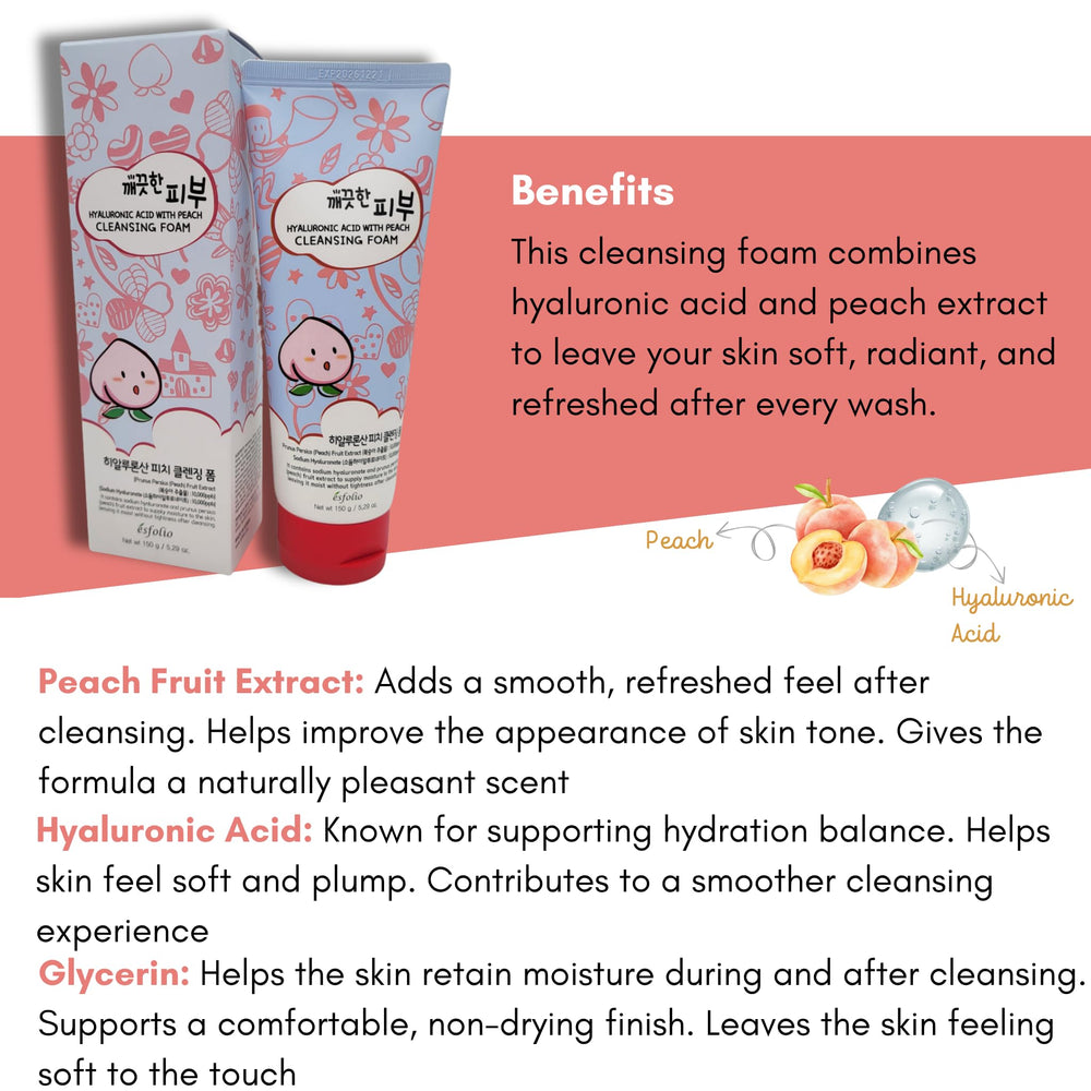Esfolio Cleanser pump bottle daily-use scene, convenient morning and night routine.