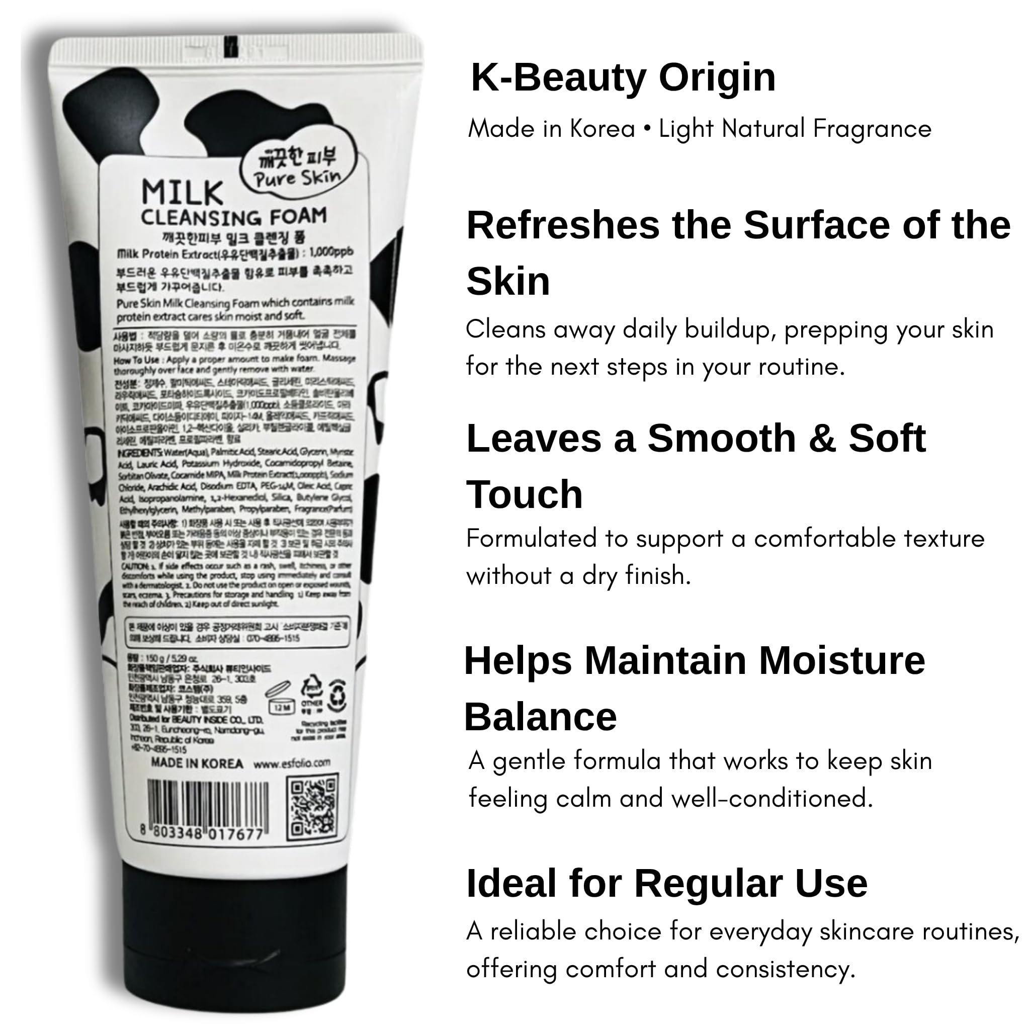 Esfolio formule K-beaute, soin quotidien efficace.