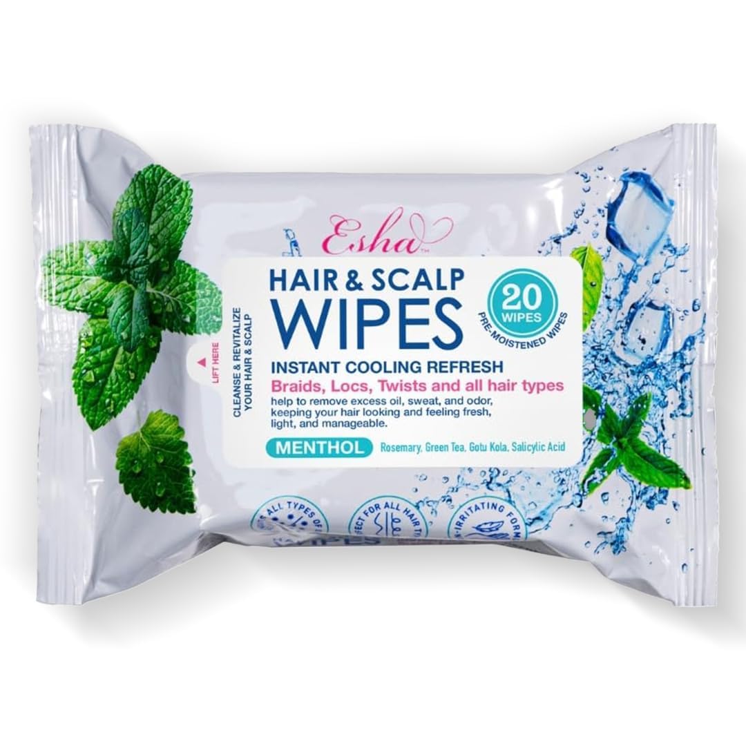 Lingettes ESHA cheveux emballage : solution pratique sans eau pour rafraîchir les cheveux.