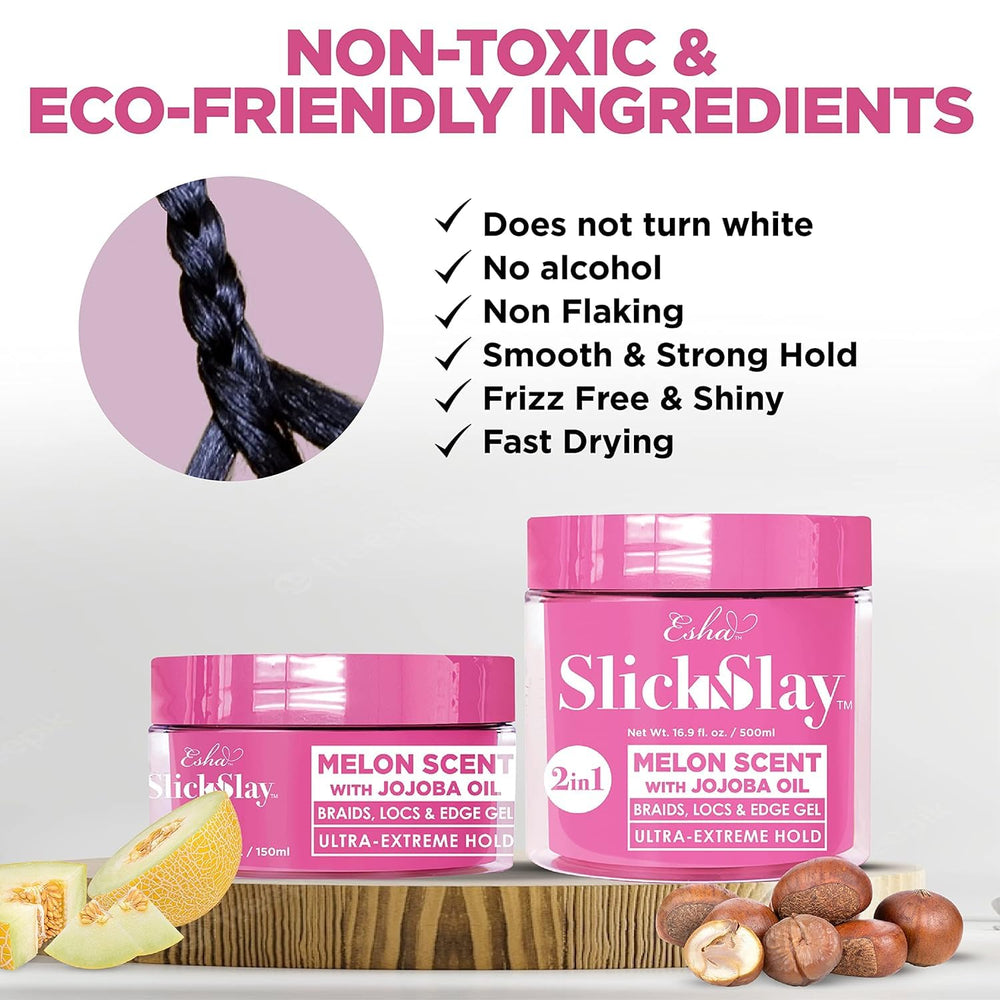 Esha Slick N Slay applied to edges demonstrating precise hold and control