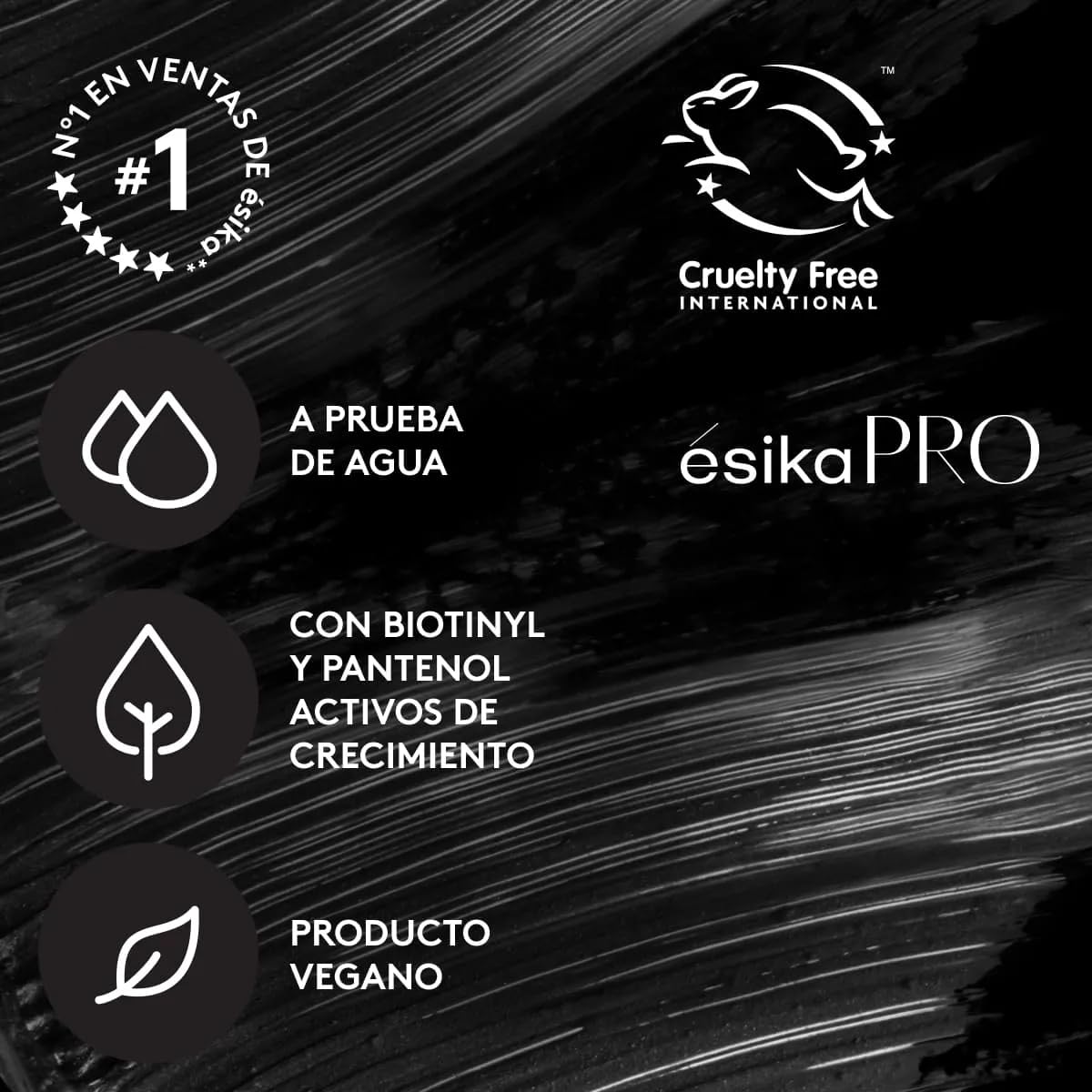 Mascara noir intense Esika Pro Mega pour cils visiblement allongés