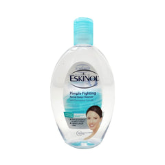Eskinol bouteille nettoyant visage, nettoyage en profondeur et fraîcheur retrouvée.