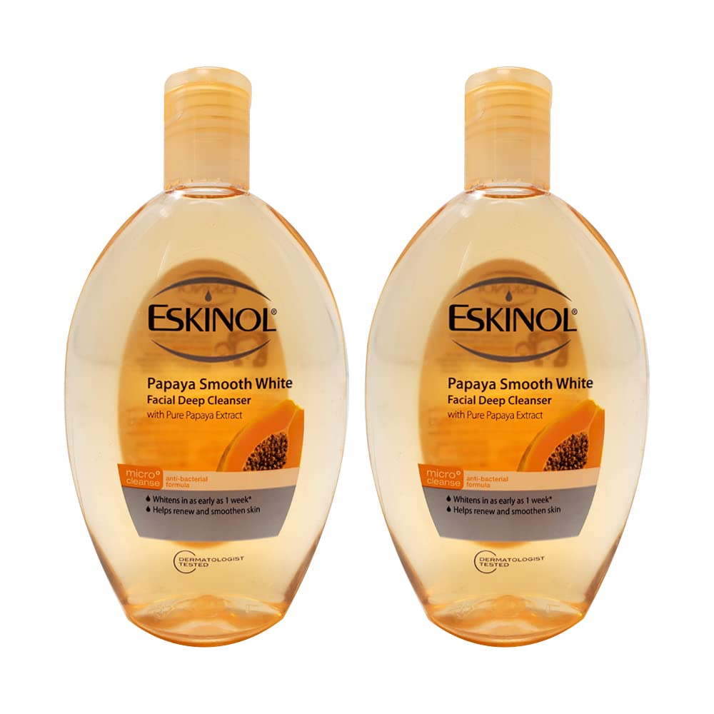 Eskinol Papaye - bouteille de nettoyant visage 225 ml, texture douce et hydratante