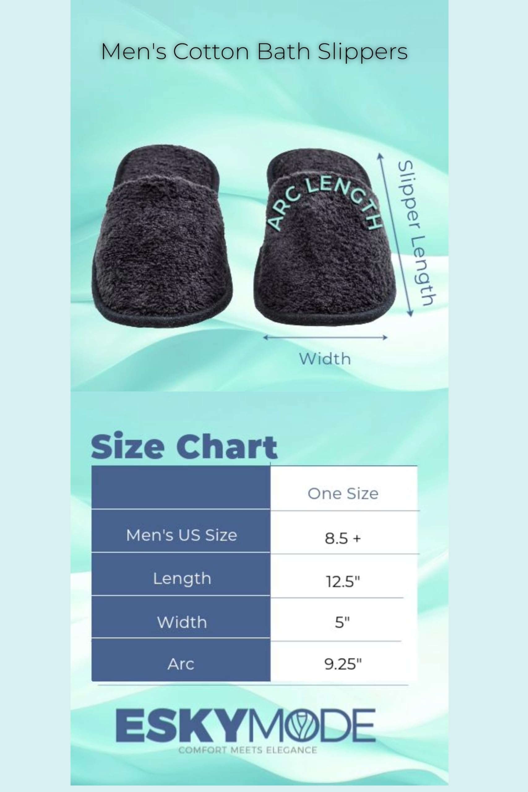 ESKYMODE chaussons bain coton pour homme — gros plan texture coton doux et absorbant.