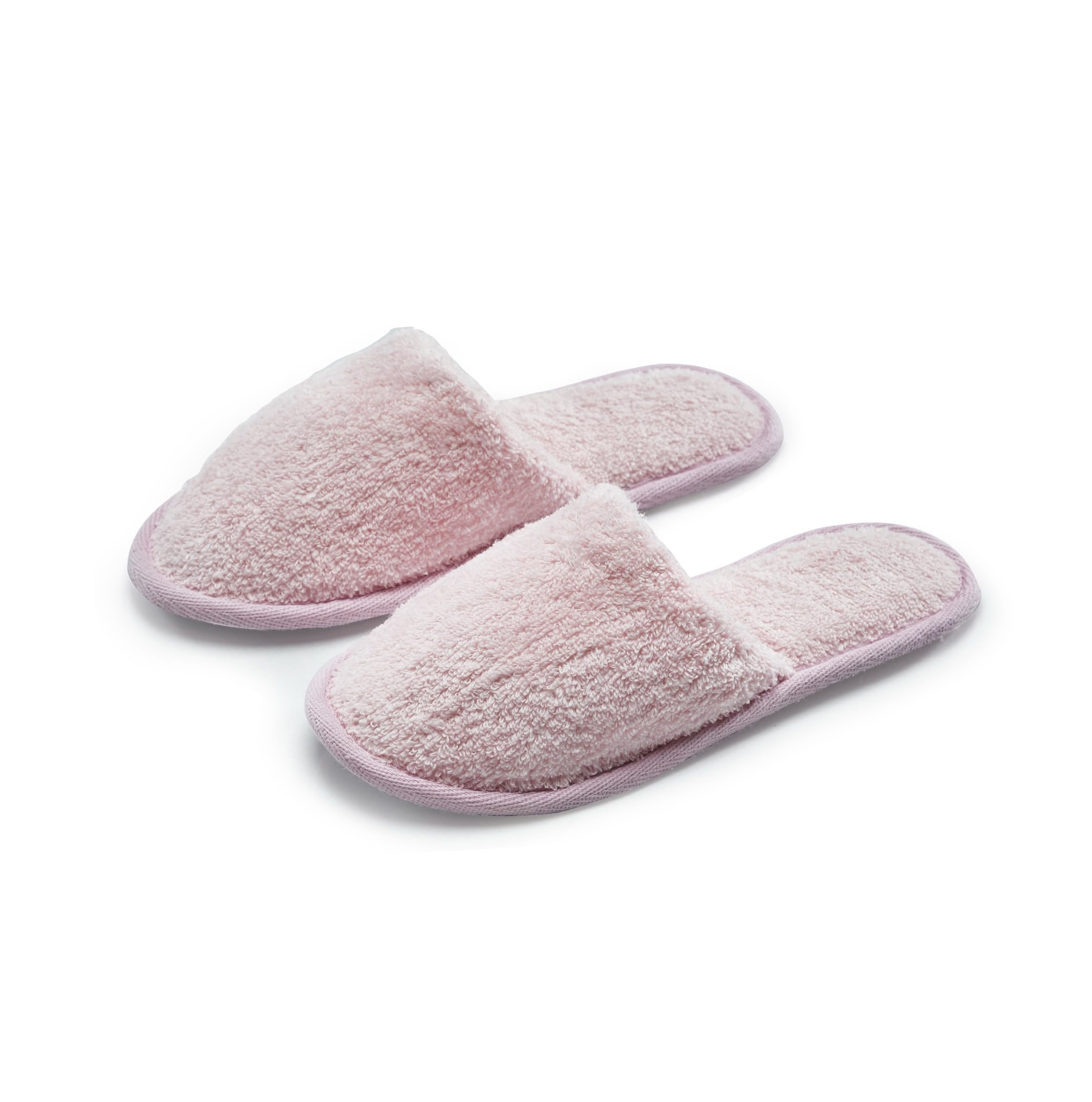 Chaussons ESKYMODE en coton rose - texture éponge douce pour le confort quotidien.