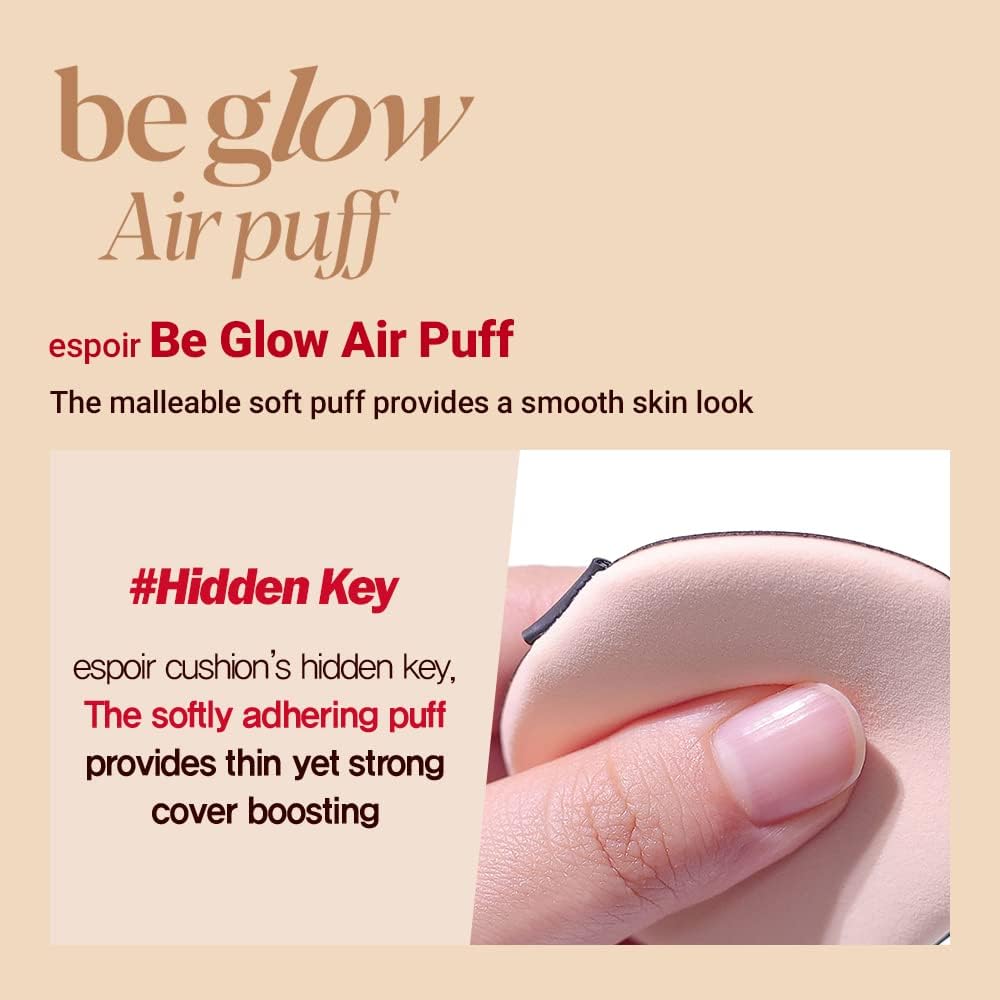 Espoir Be Glow Air Puff, utilisé humide pour une couverture homogène.