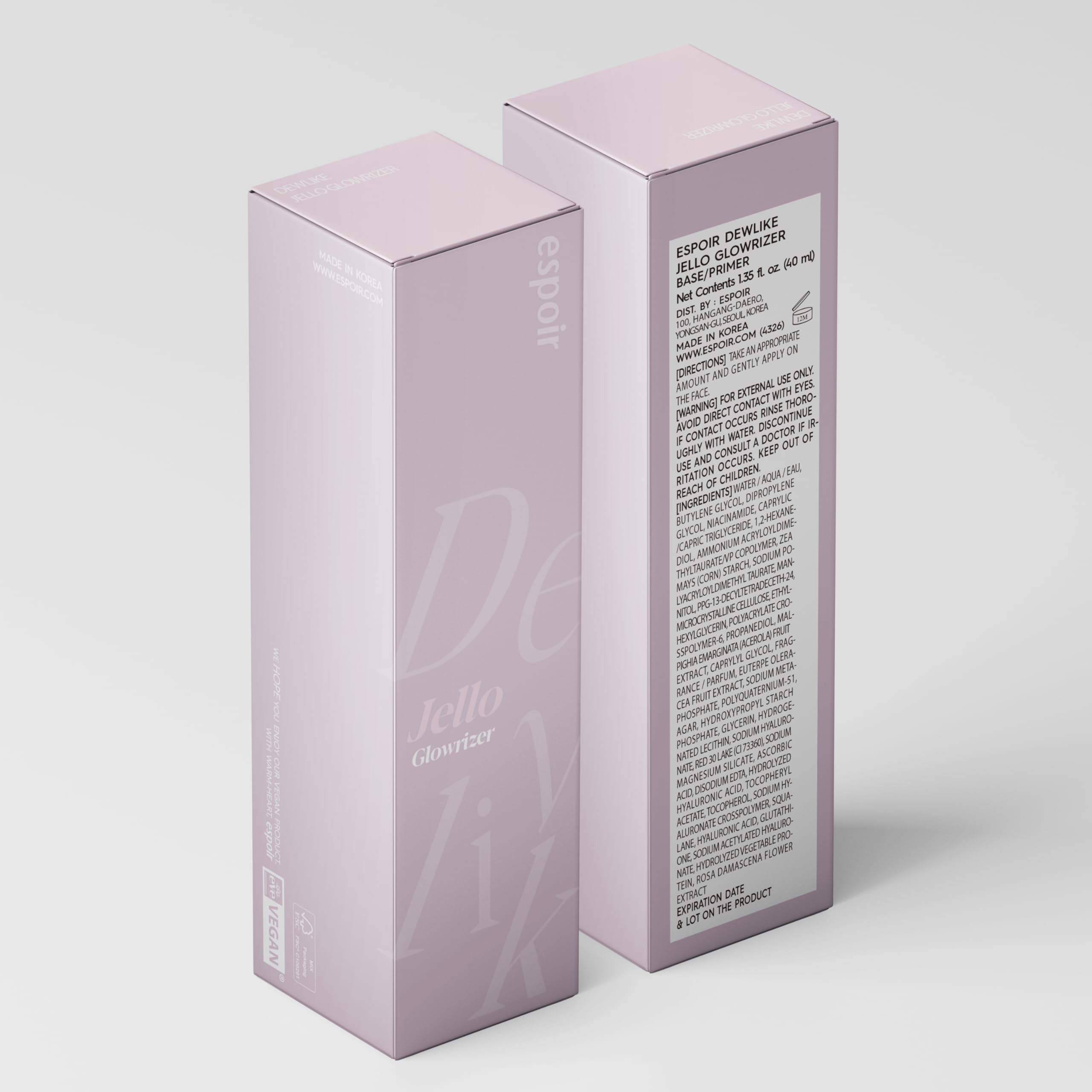Espoir Glowrizer emballage-design-rose : produit facile à glisser dans le sac