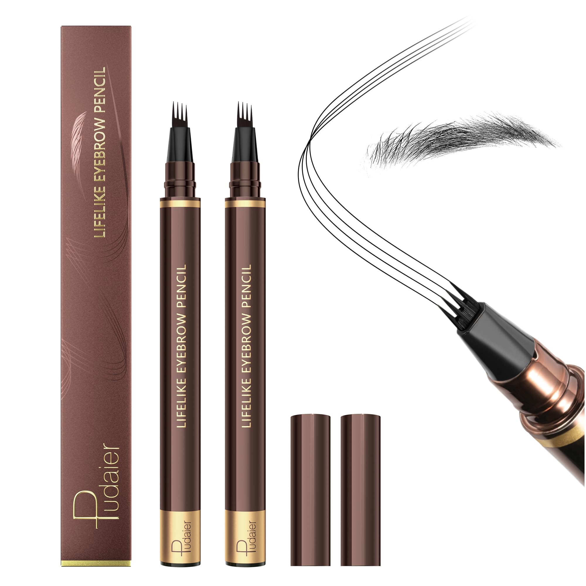 Espoce crayon sourcils 4-pointes pour tracé naturel et durable.