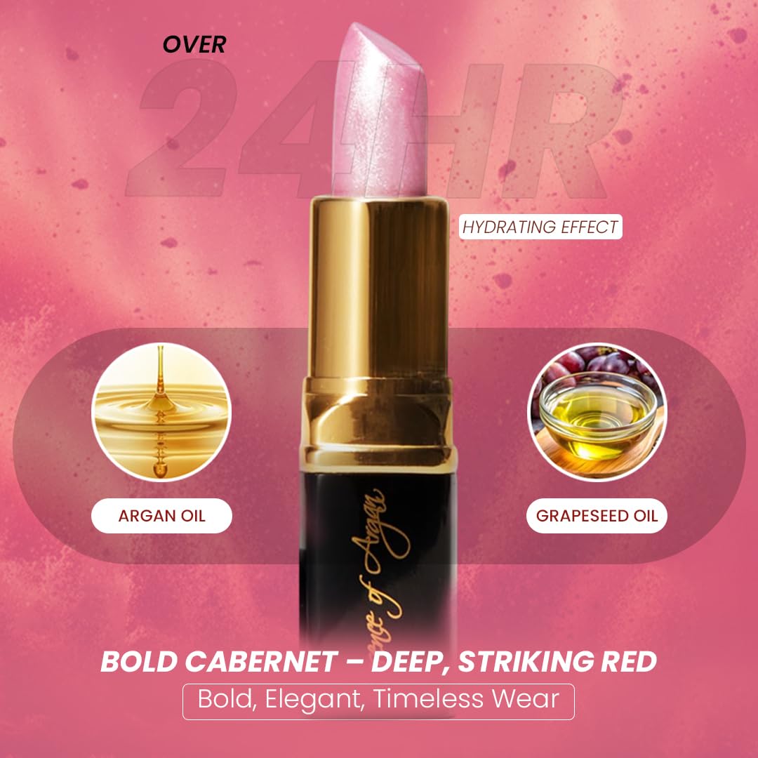 Essence d’Argan – Rouge hydratant rose clair pour usage quotidien.