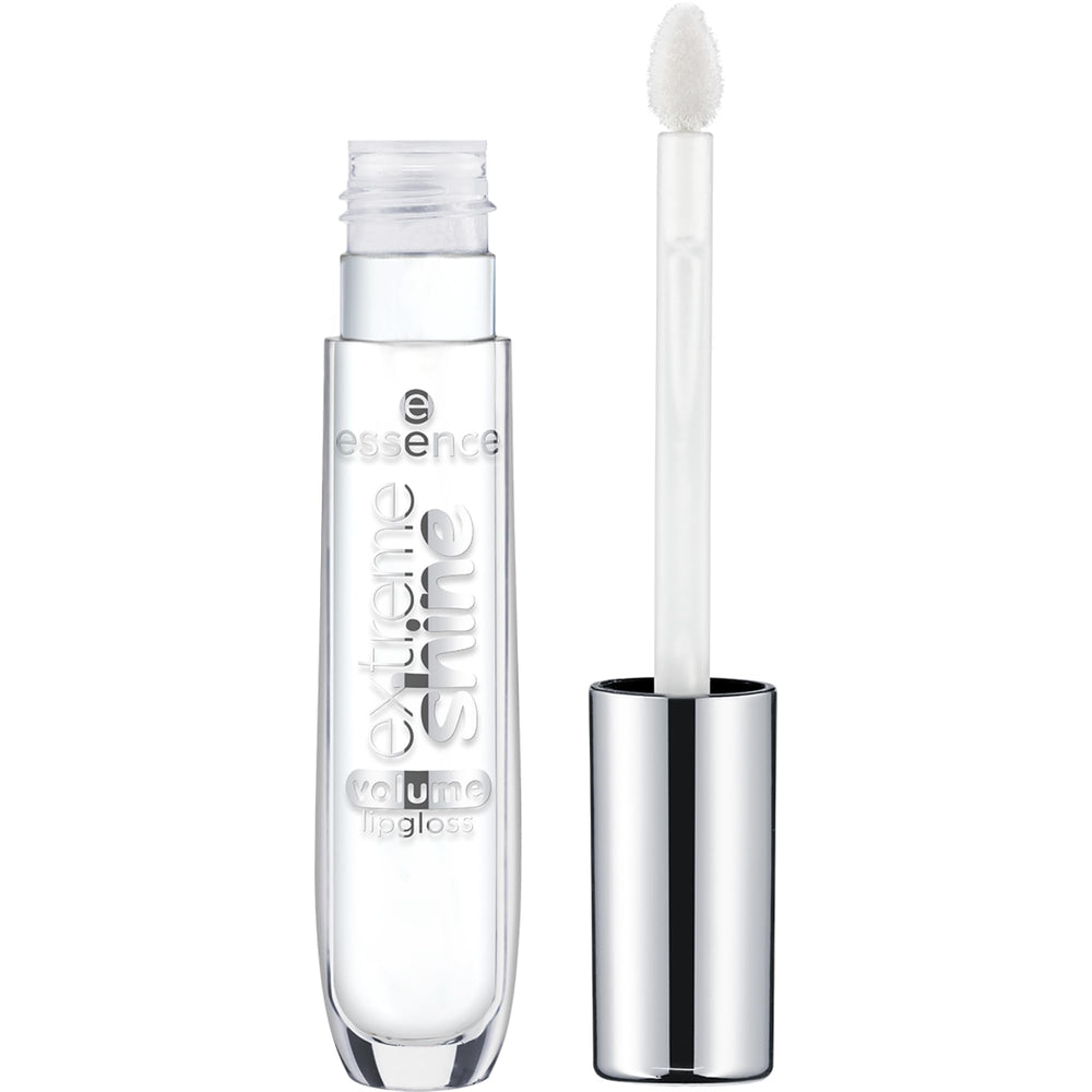 Essence Extreme Shine Lip Gloss holiday look close-up showing glittery finish