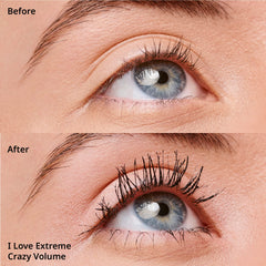 I Love Extreme Crazy Volume Mascara – aperçu cils avant/après