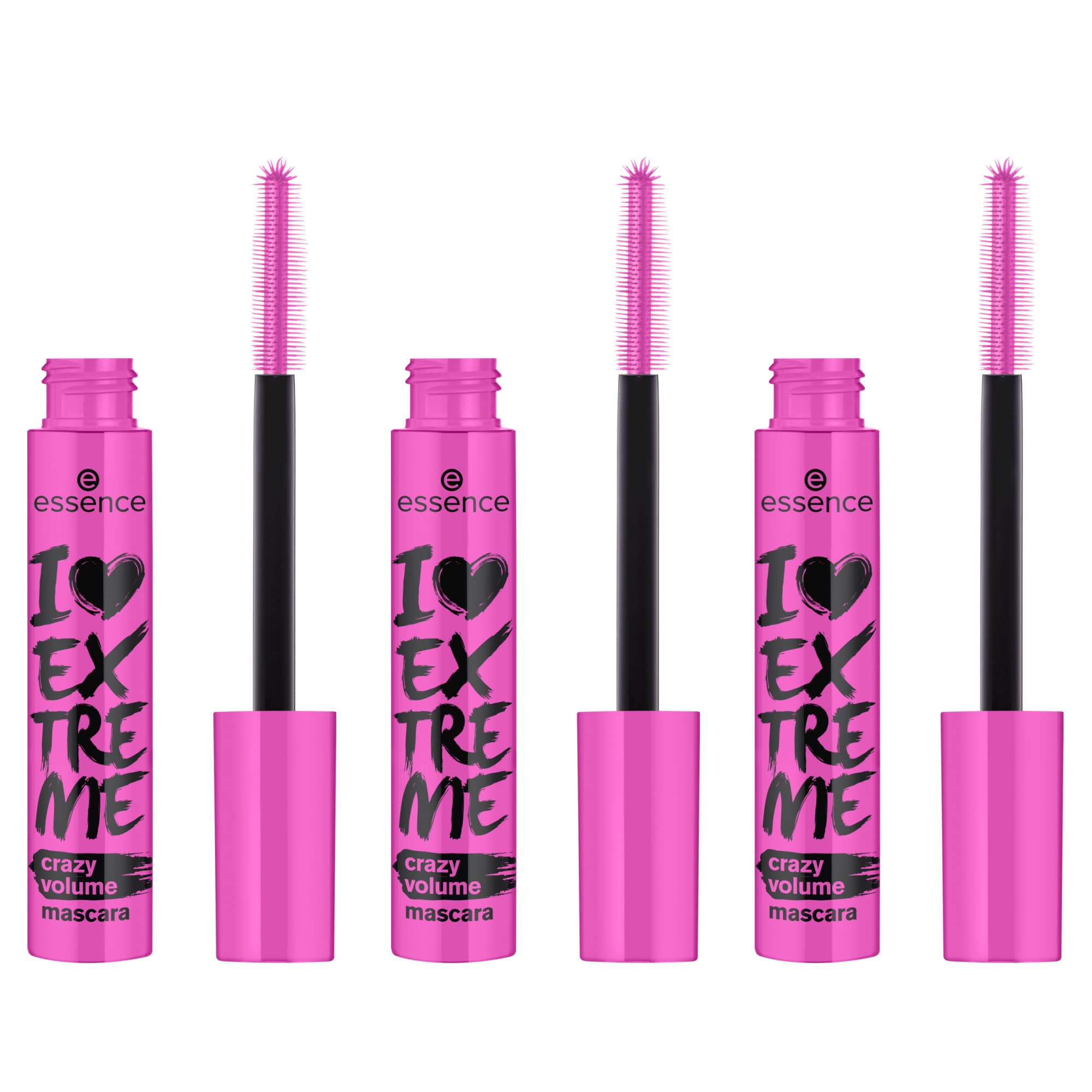 Essence I Love Extreme Crazy Volume Mascara pack 3 – étui élégant, volume spectaculaire