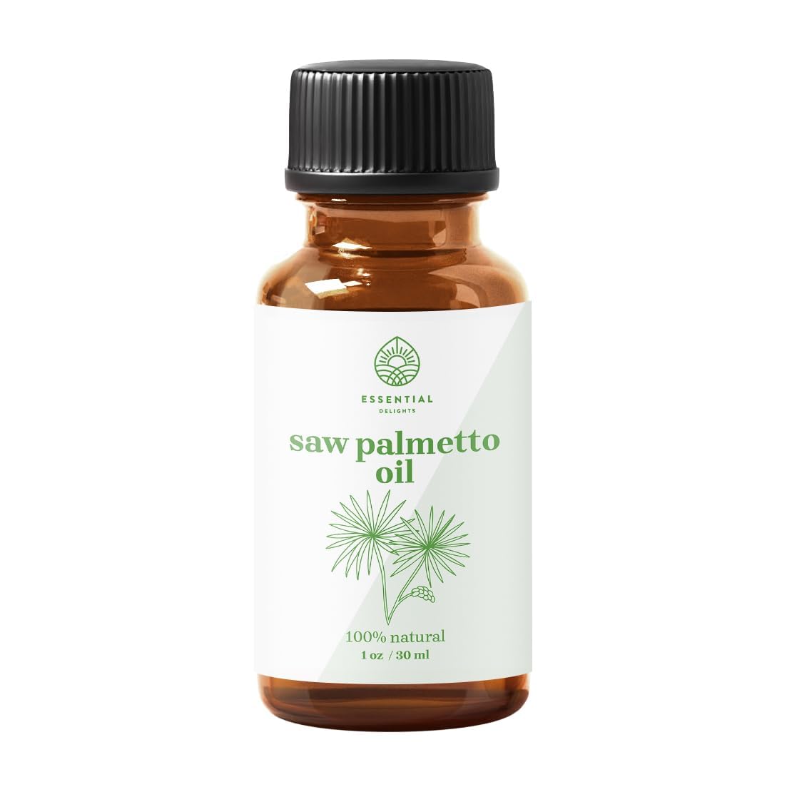Essential Delights Saw Palmetto Oil – bouteille ambre prête à hydrater peau et cheveux